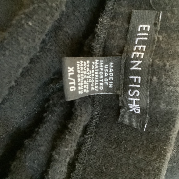 EILEEN FISHER/Warm Fleece Black Pants/Pockets - Picture 2 of 2